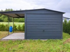 Plechová garáž 3x5 m + přístřešek 2x5 m