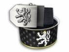 Opasek dárkový Český lev 4 cm - černý